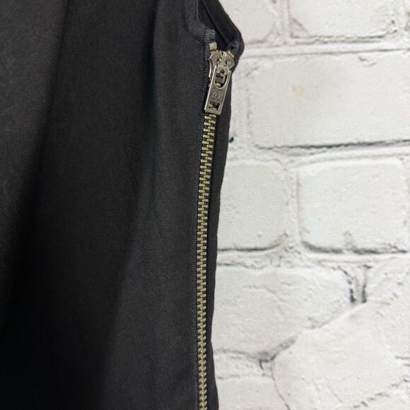 Helmut Lang Mini Draped Dress Black Asymmetrical Side Zipper Draped Neck - Picture 7 of 11